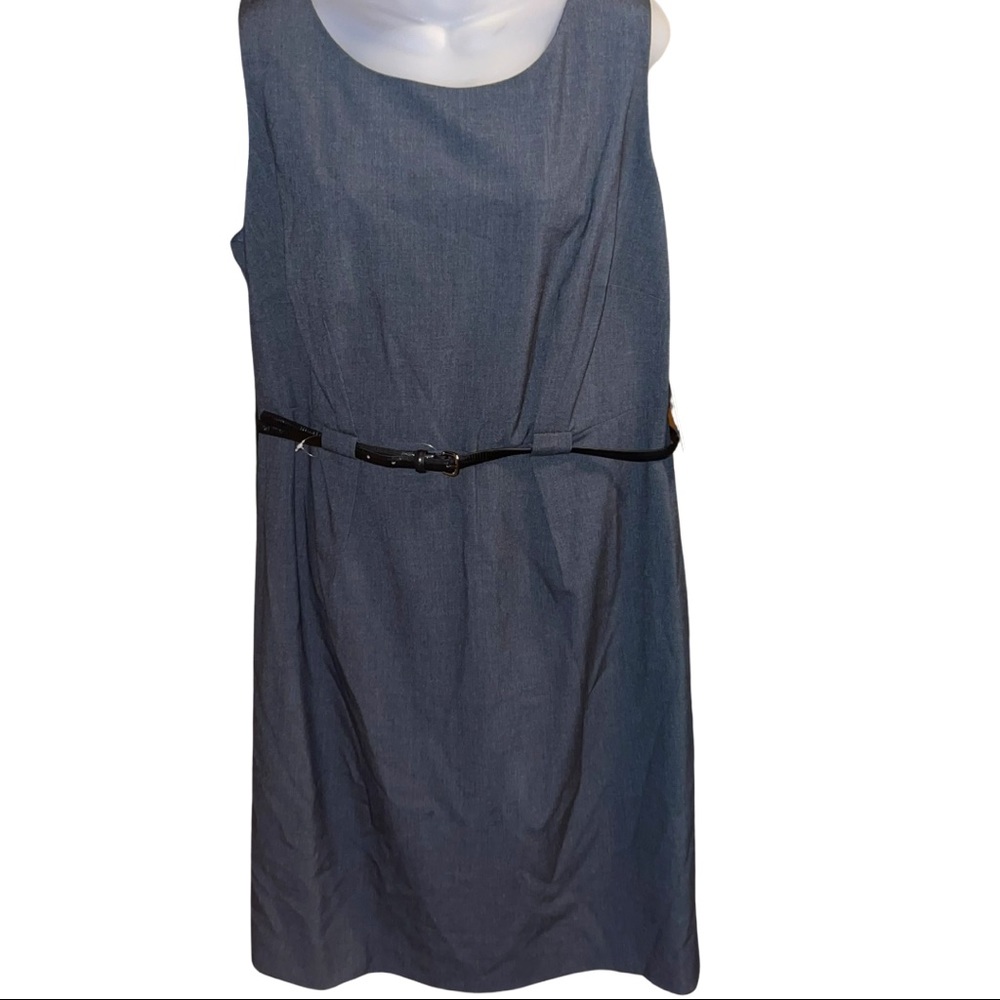 Calvin Klein Belted Charcoal Sheath Dress